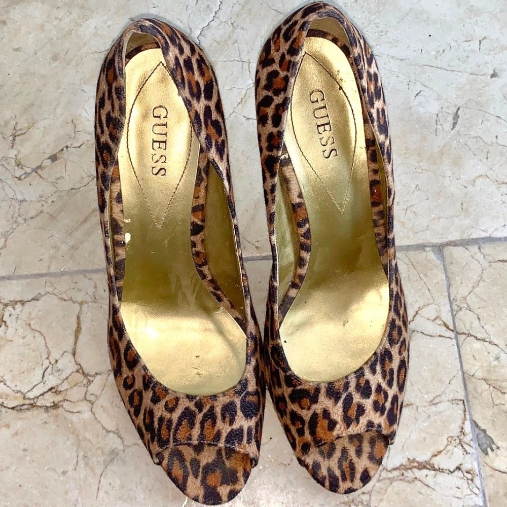 Suede Animal Print Heels